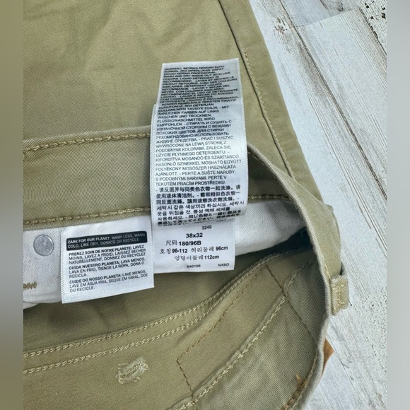 Levis 502 Pants Jeans Men 38x31 Denim Stretch Tan Straight - Picture 5 of 10